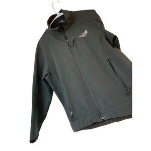 The North Face Mens Apex S Gray Softshell Fleece Jacket Full Zip Active 9096